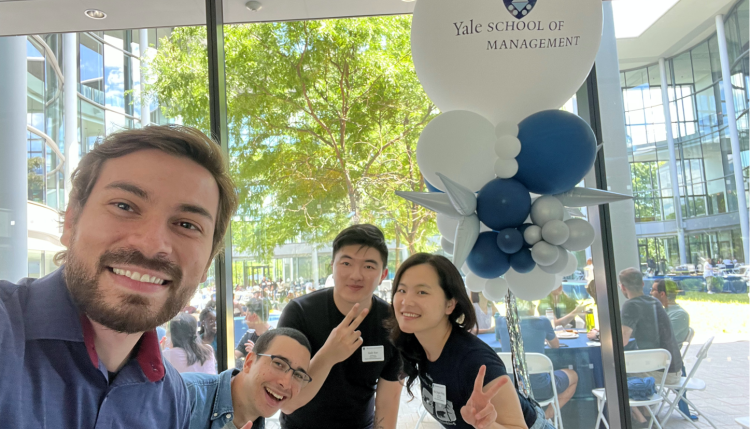 Four UBC alumni are now part of the same cohort in the Master of Advanced Management program offered by the Yale School of Management. From left to right: Johnathan Almeida, Azhar Zahid, Andy Ran, and Alice Wang.