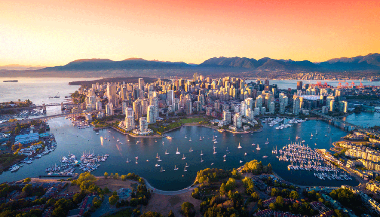 Vancouver City at sunset